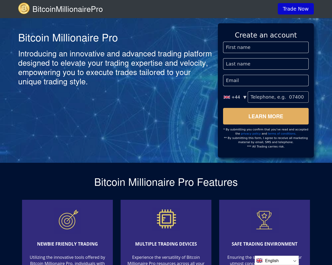Screenshot von bitcoin-millionaire-pro.com