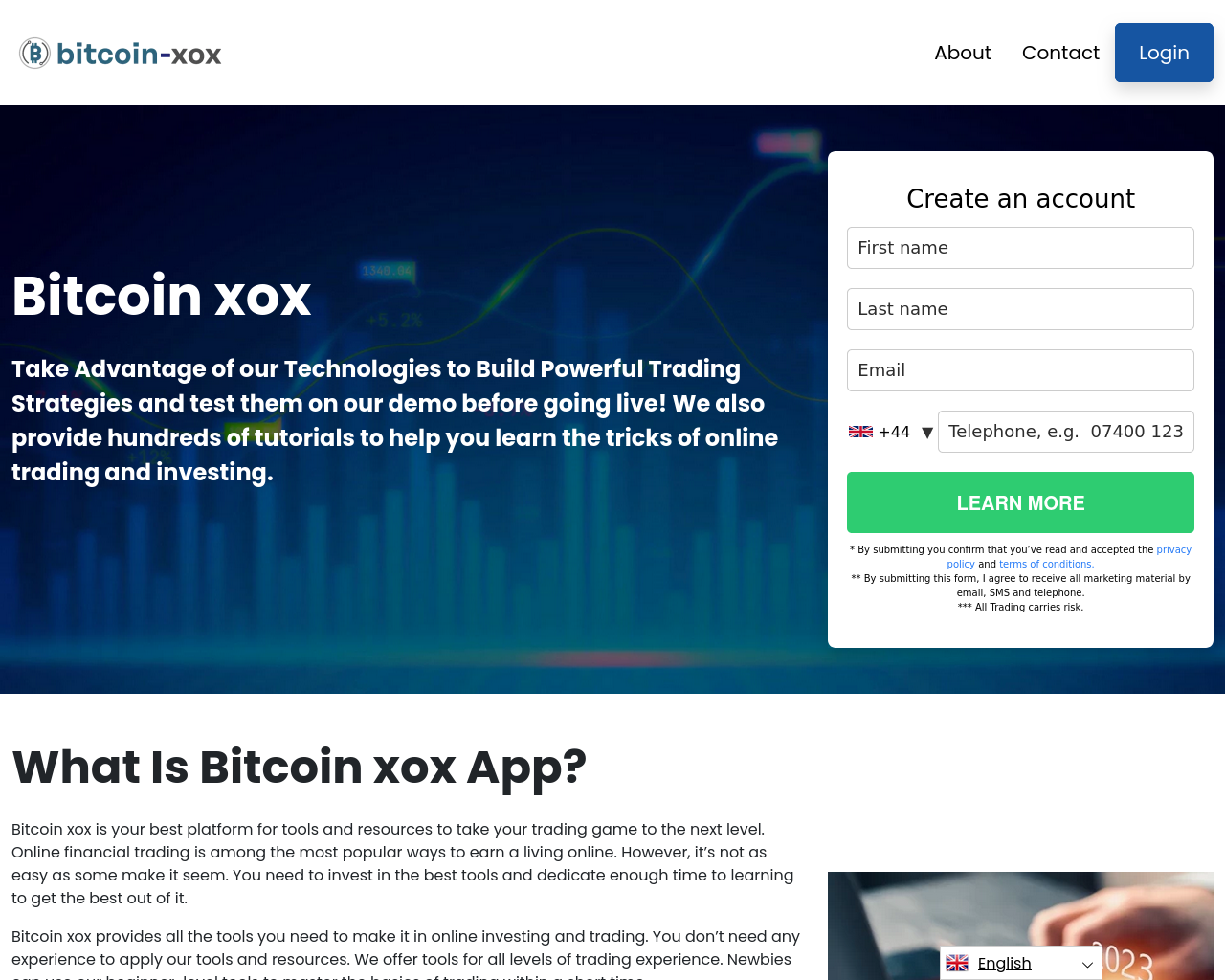 Screenshot von bitcoinxox.app