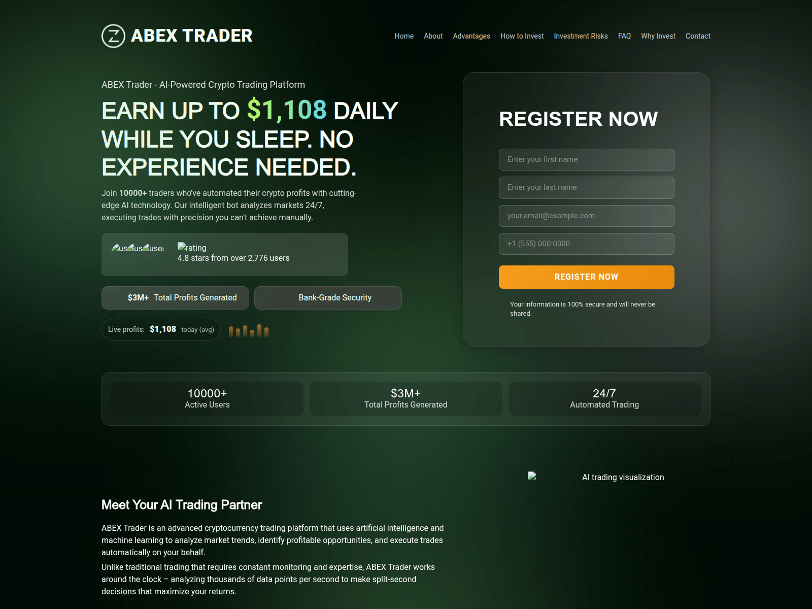 Screenshot of abextrader.com