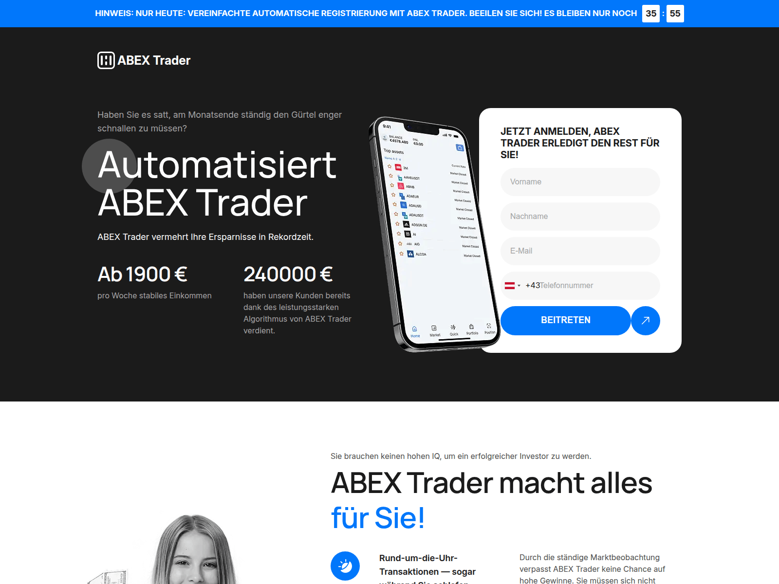 Screenshot of abextrader.com
