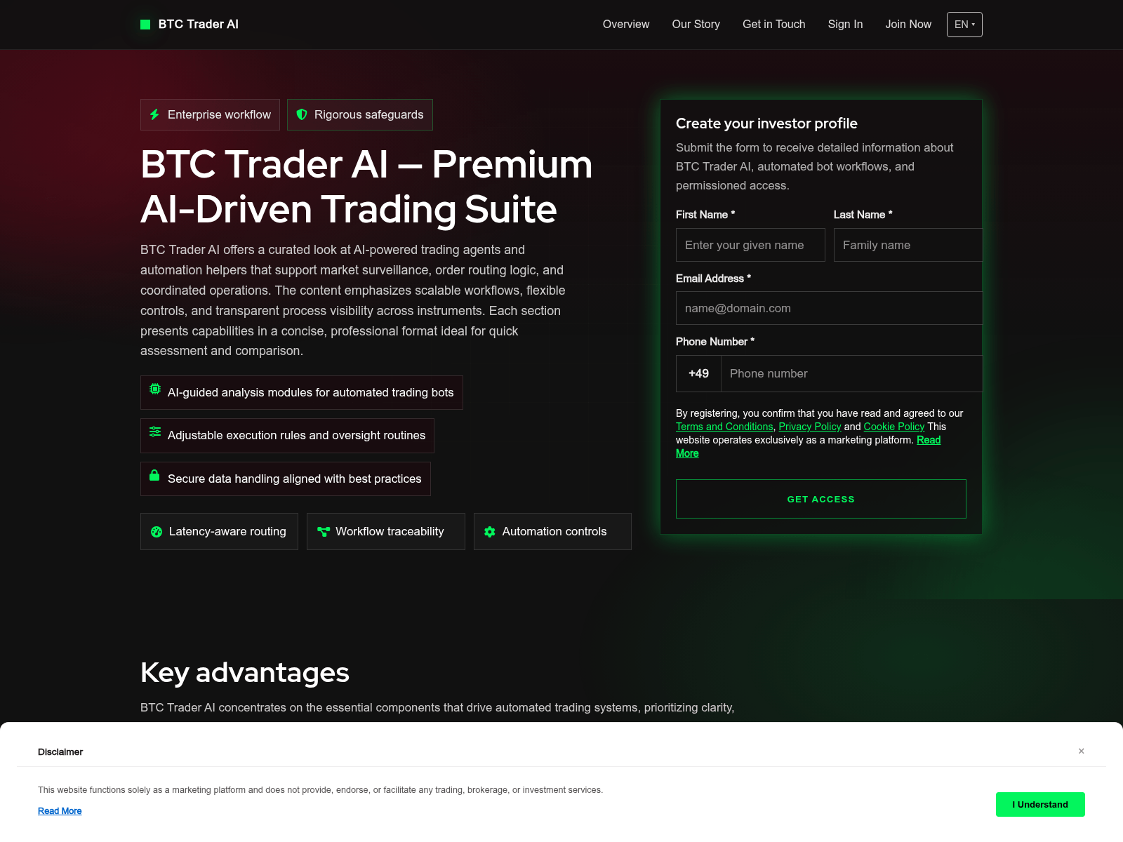 Screenshot of btctraderai.pro