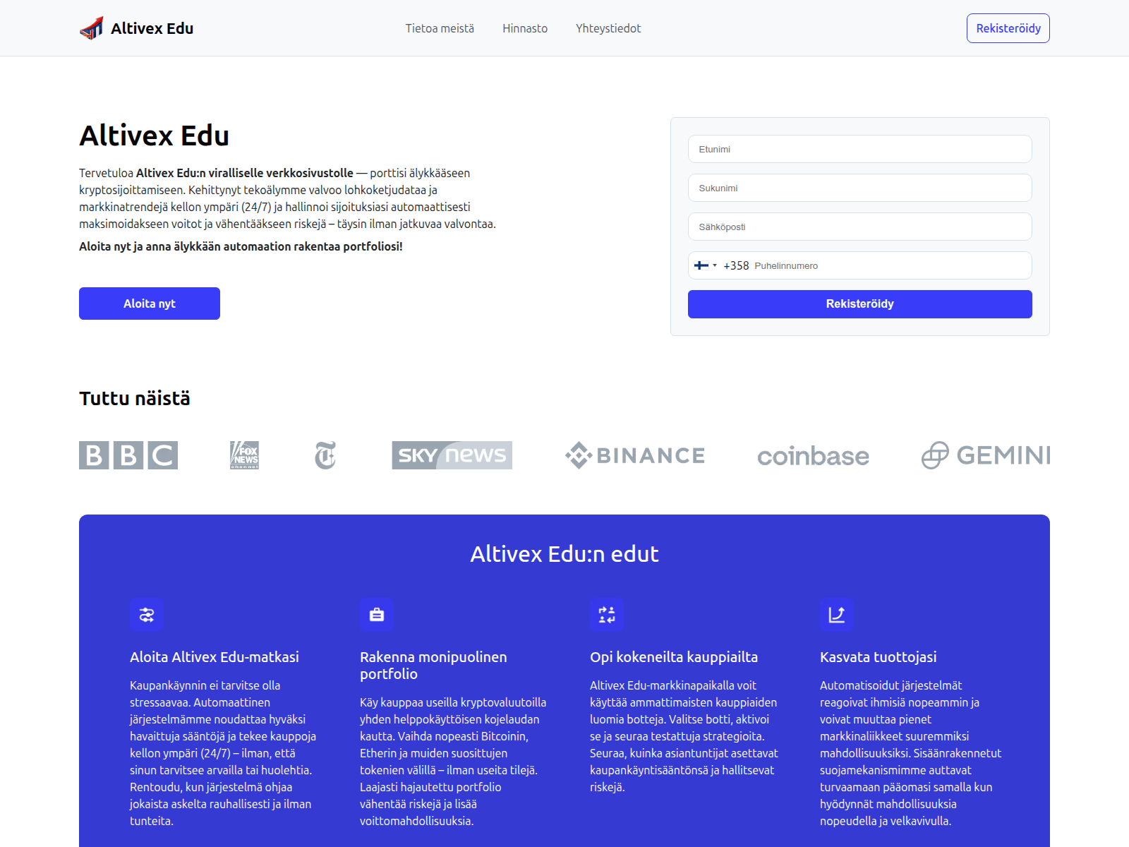 Screenshot of altivexedu.net