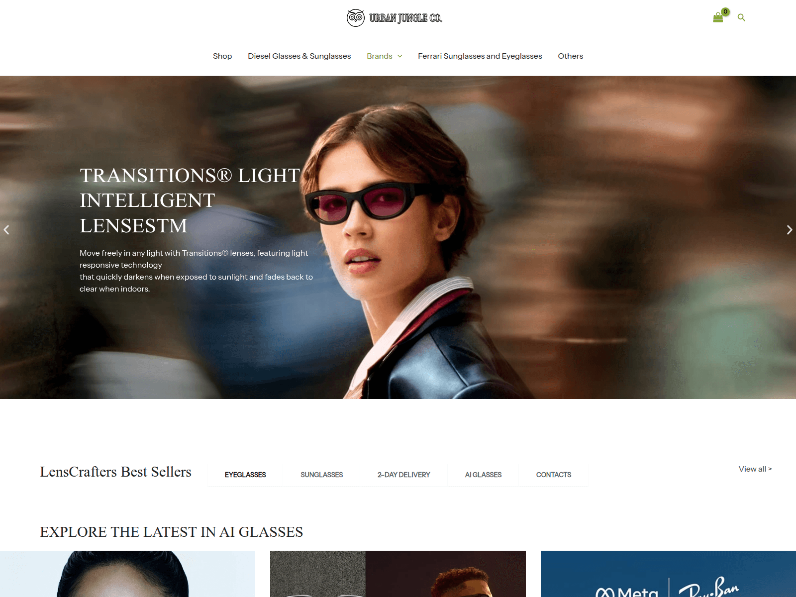 Screenshot of lenscraftersstore.com