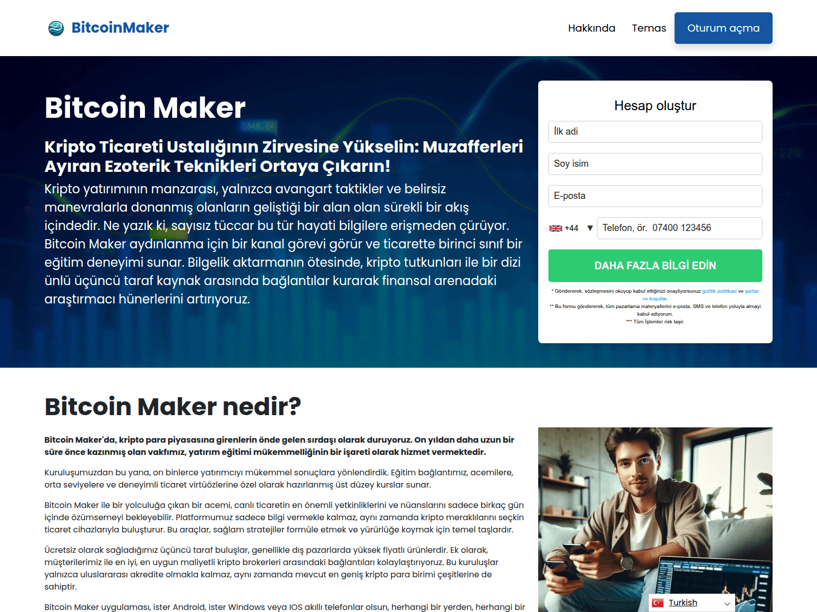 Screenshot von bitcoin-maker.org