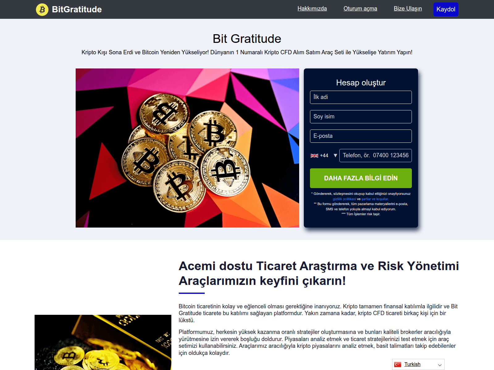 Screenshot von bitgratitude.app