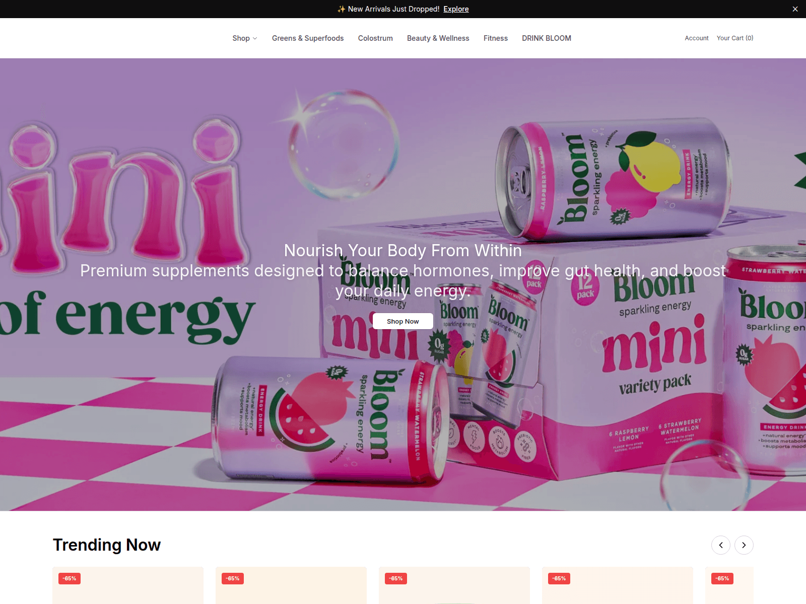 Screenshot of bloomnutritionhq.shop