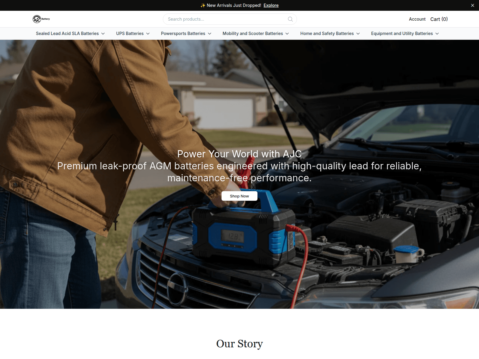 Screenshot of ajcbatteryhq.shop