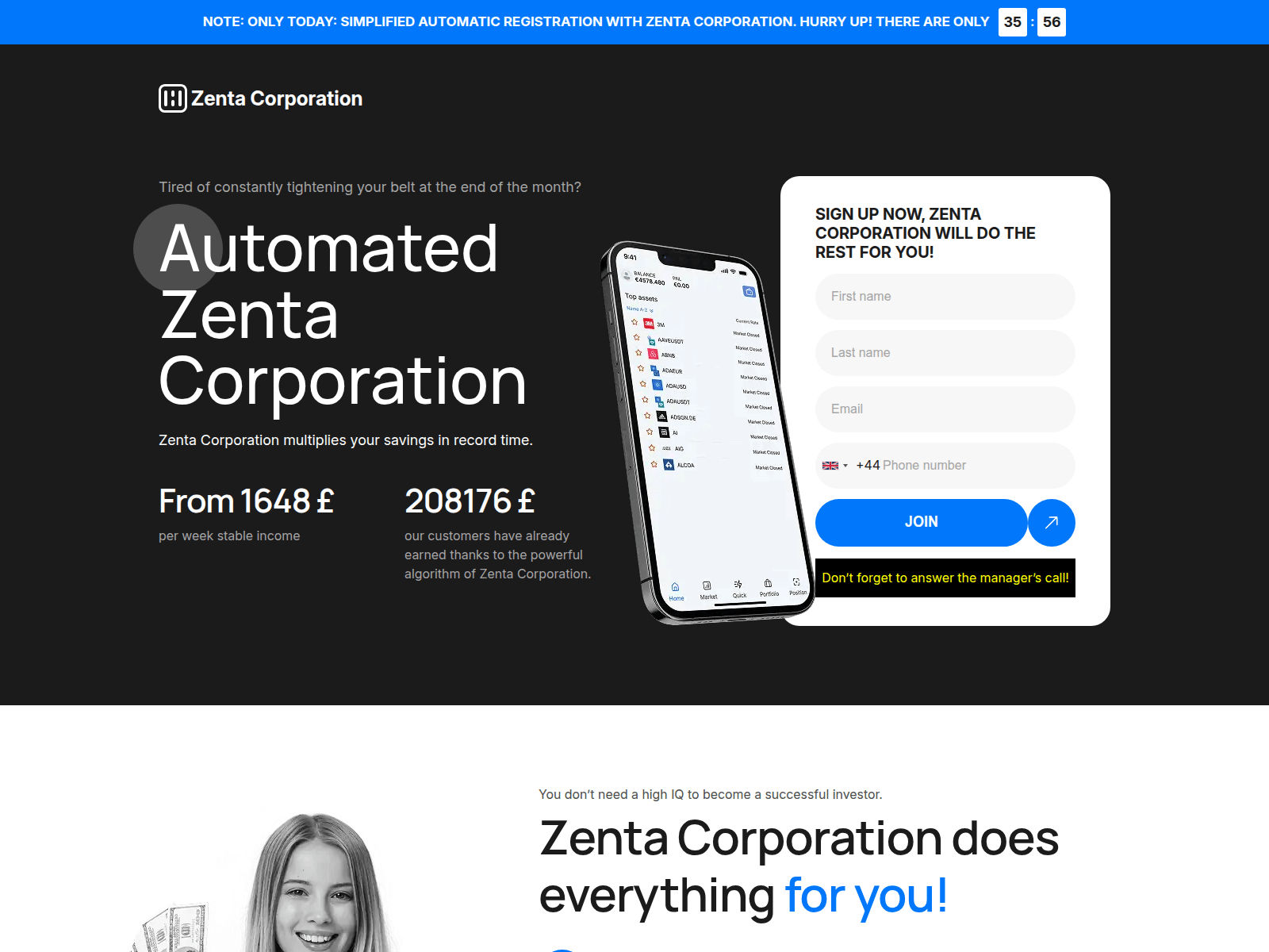 Screenshot di zentacorporation.com