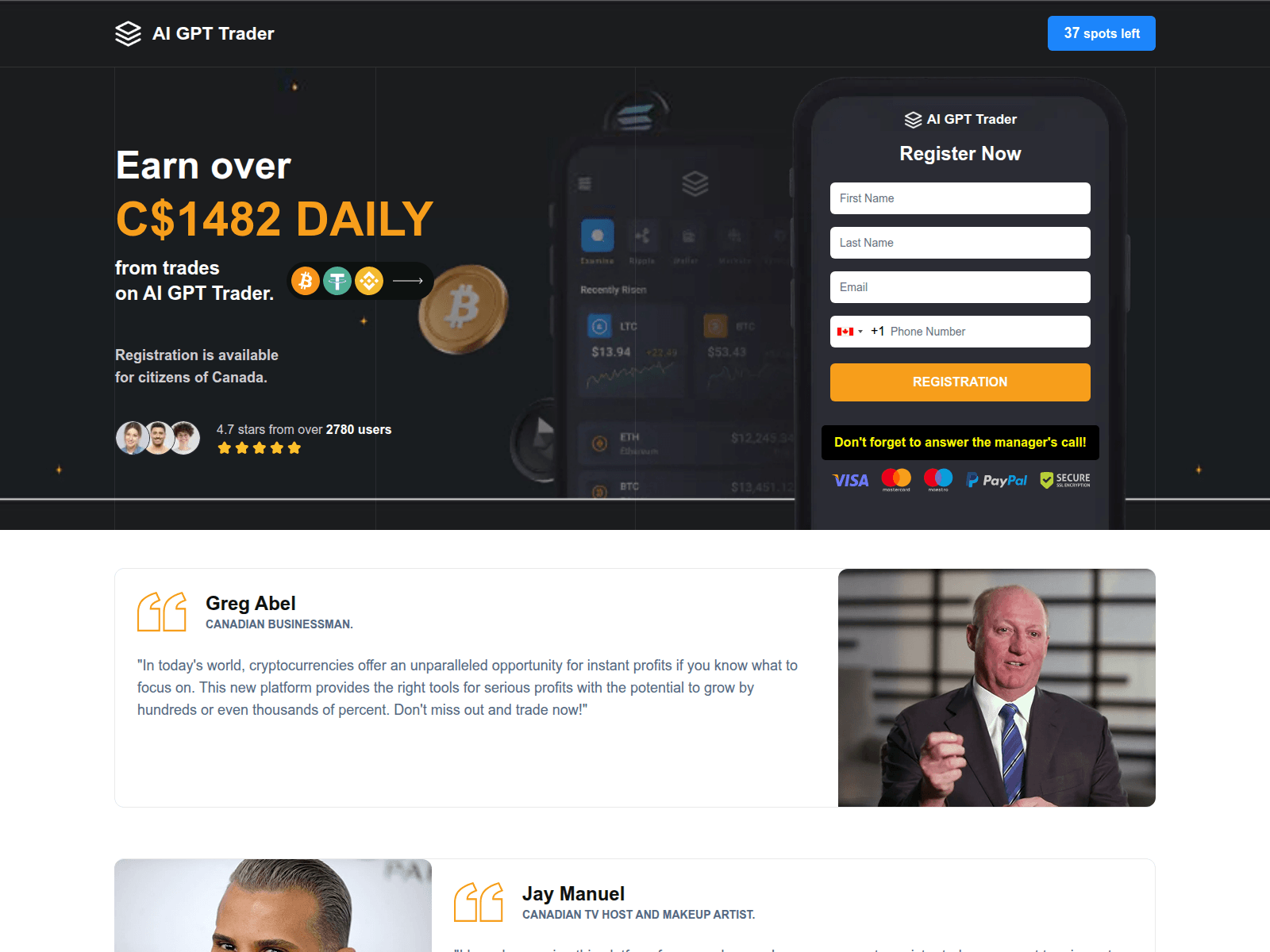 Screenshot of aigpttrader.com