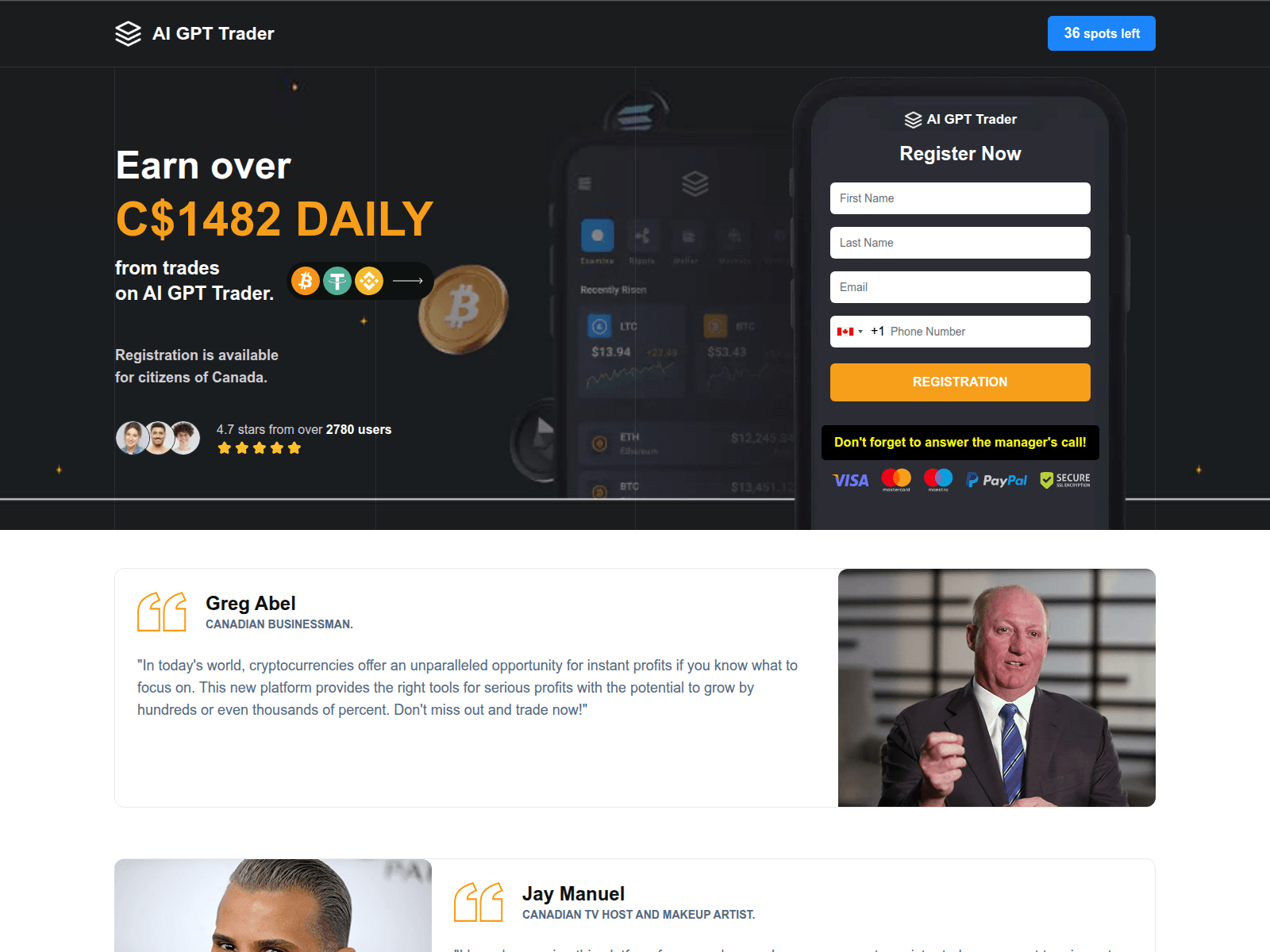 Screenshot of aigpttrader.com