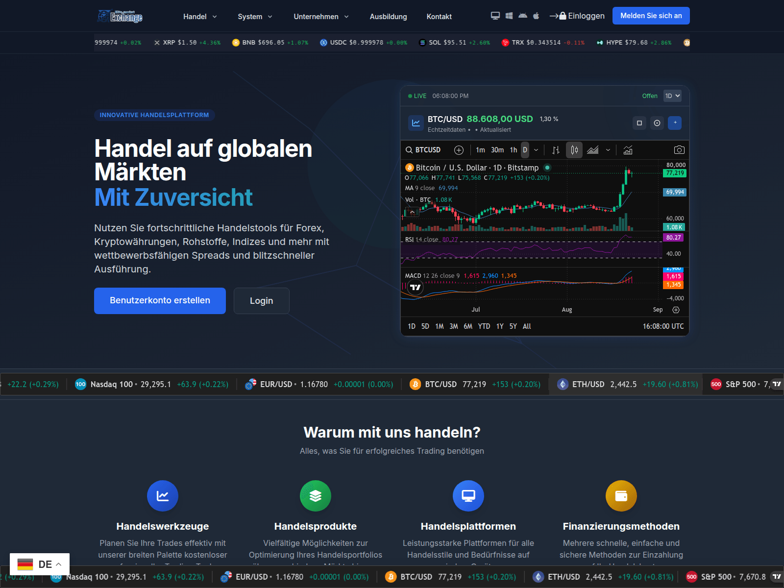 Screenshot of elitemarketexchange.com