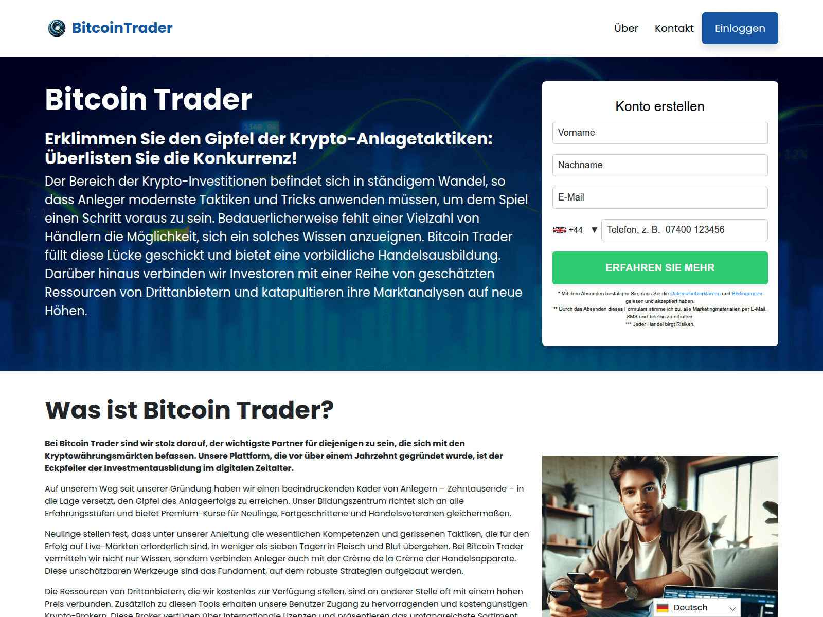 Captura de pantalla de bitcointraderapp.io