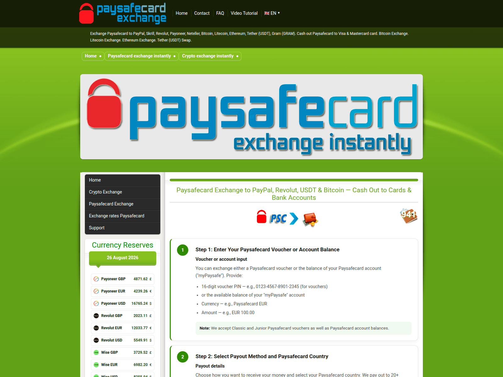 Screenshot von ukash-wallet.com