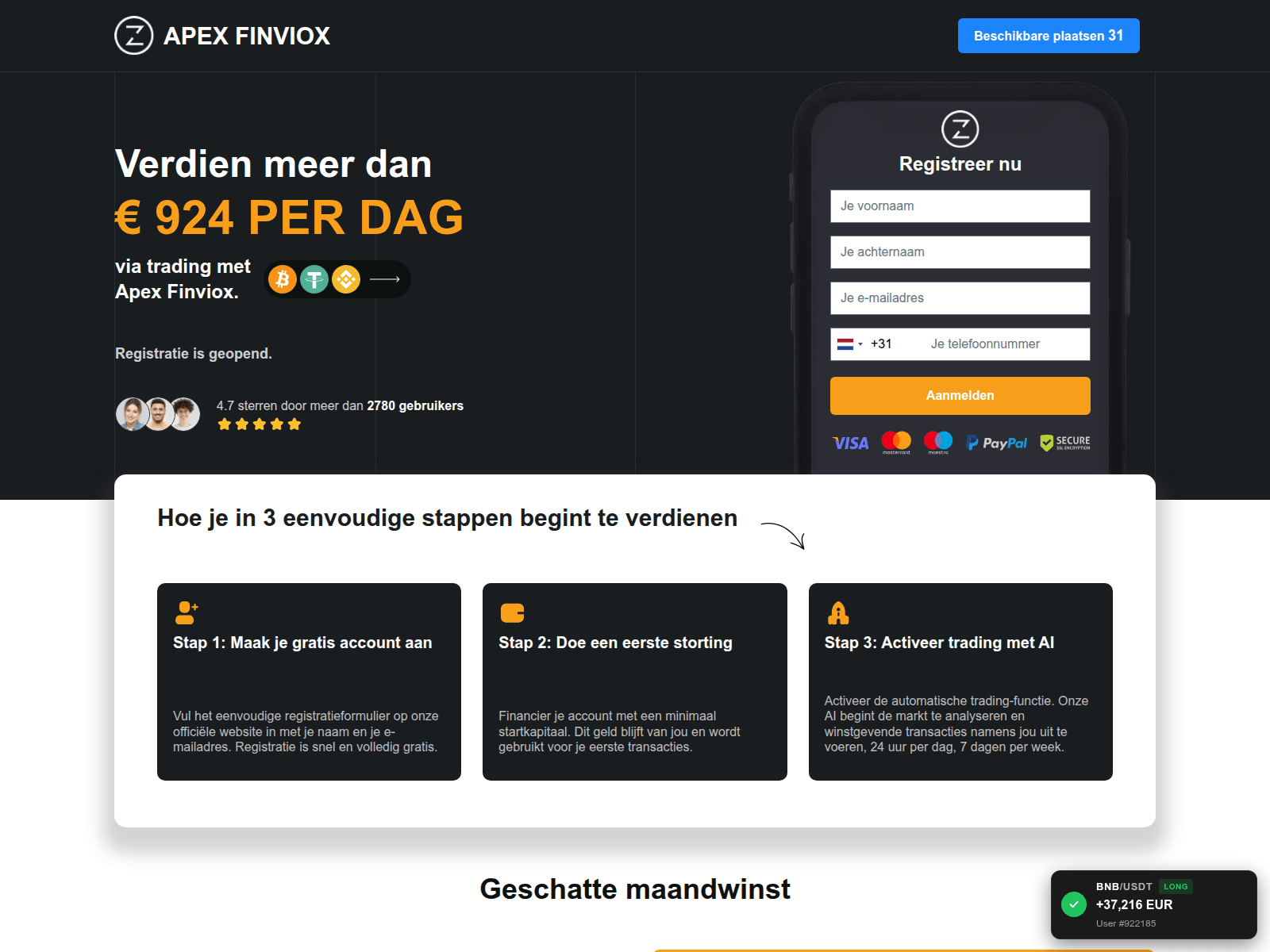 Screenshot of apexfinvioxtrade.com