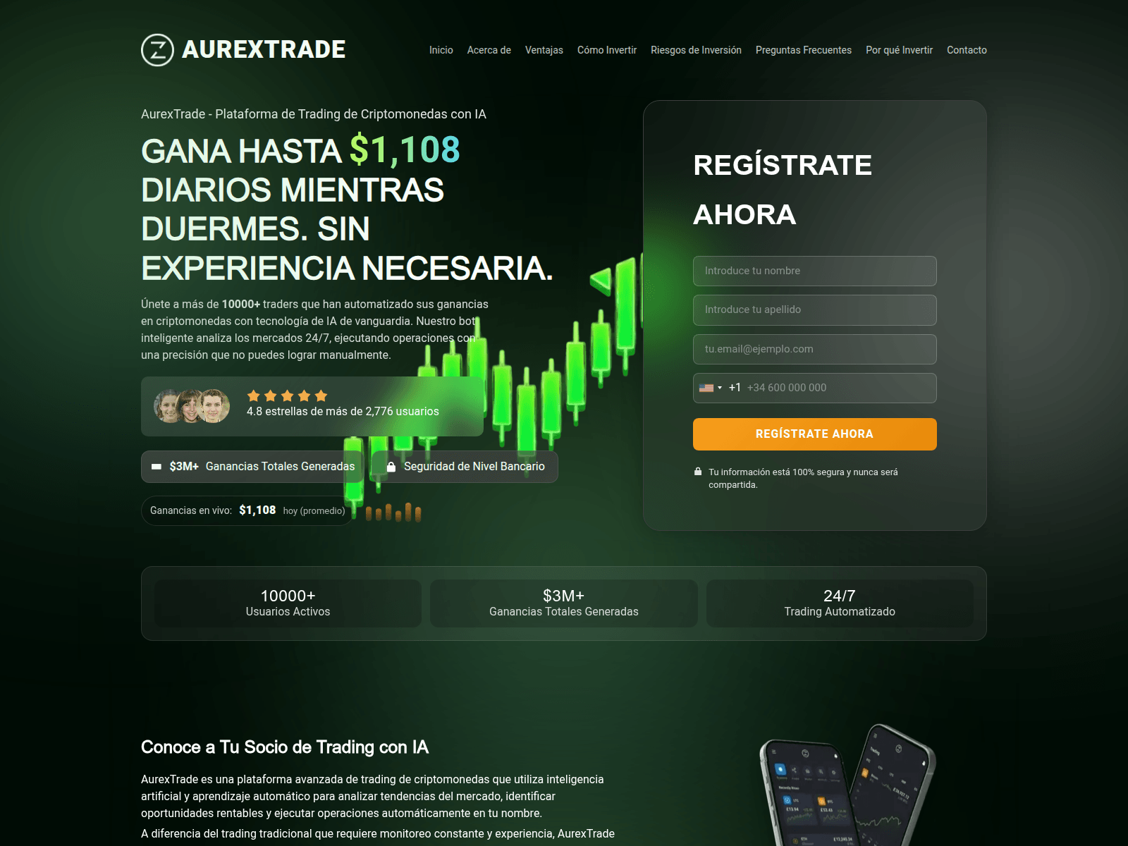 Screenshot of aurextrade.org
