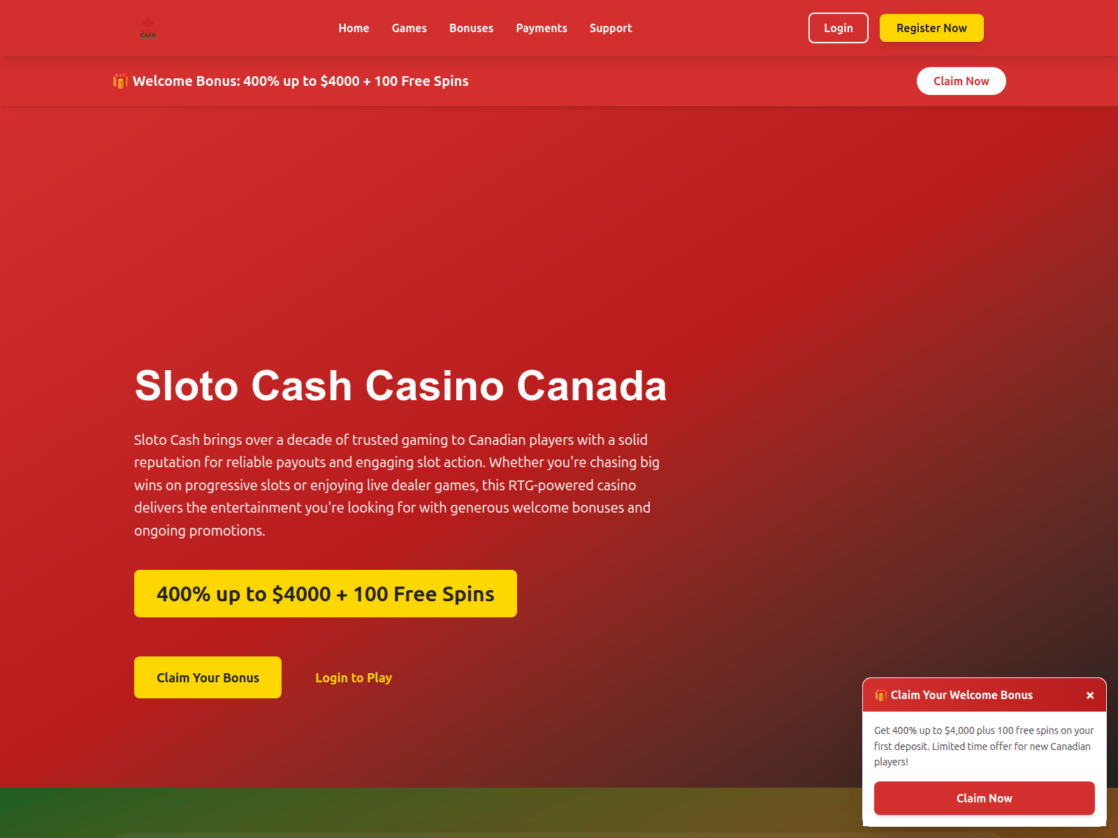 Screenshot of sloto-cash.ca