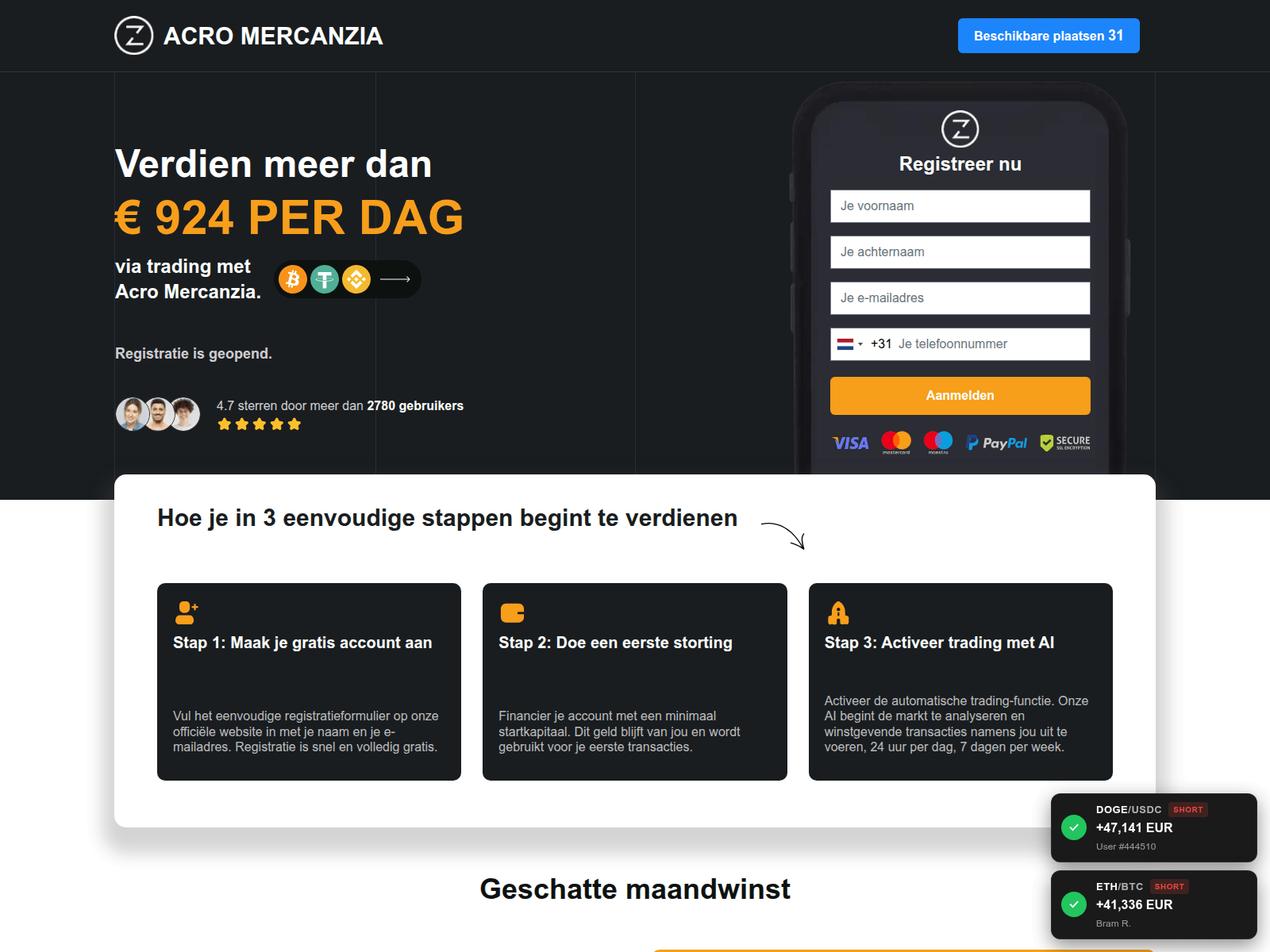 Screenshot of acromercanziatrade.com
