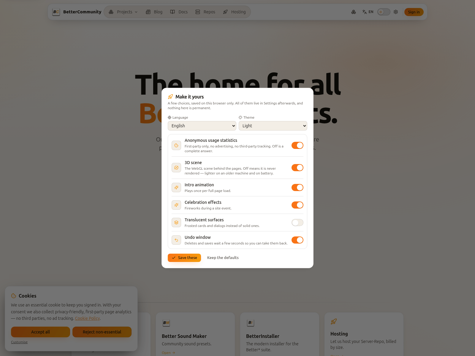 Screenshot of bettercommunity.ch