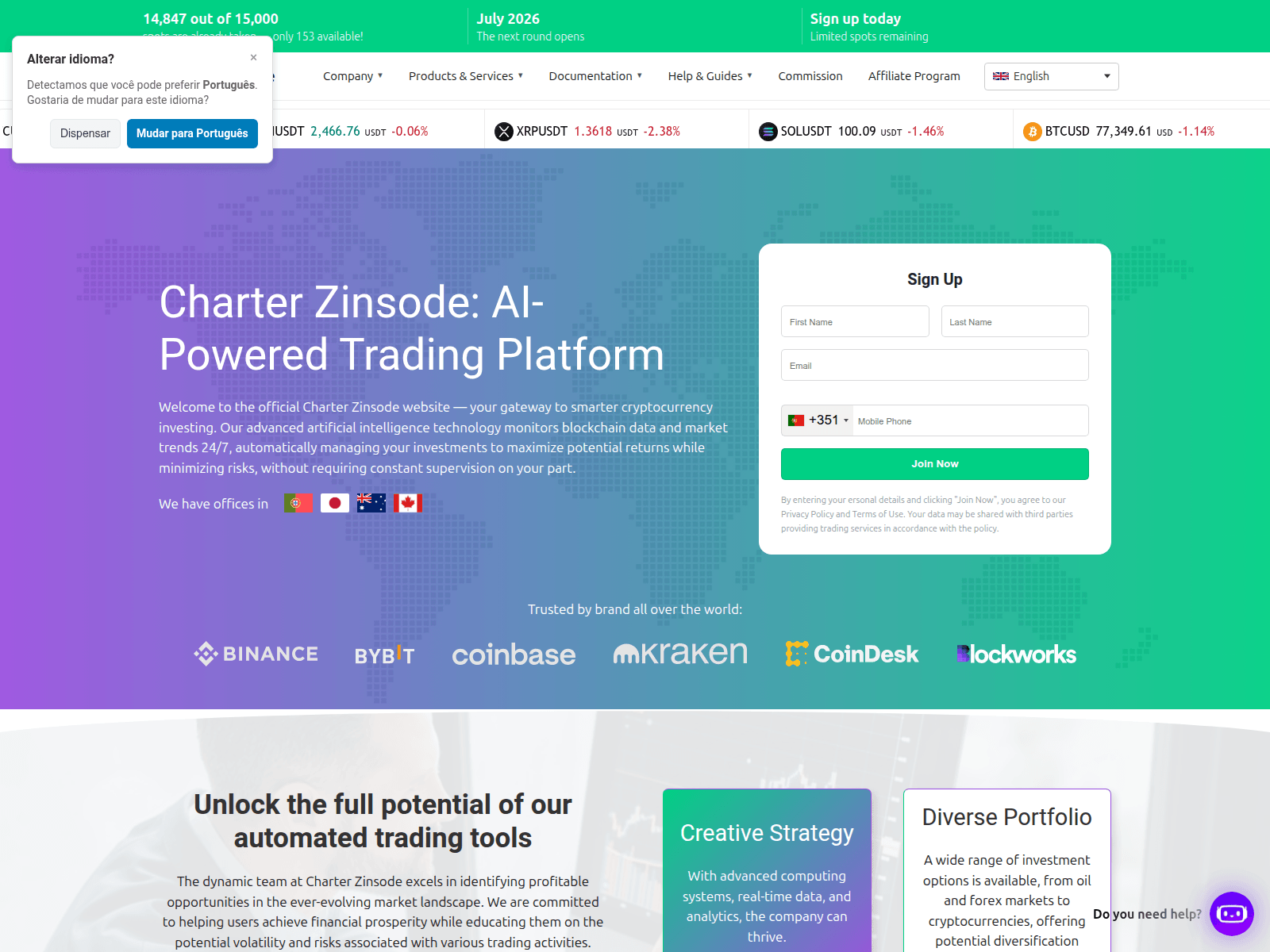 Capture d’écran de charter-zinsode.com