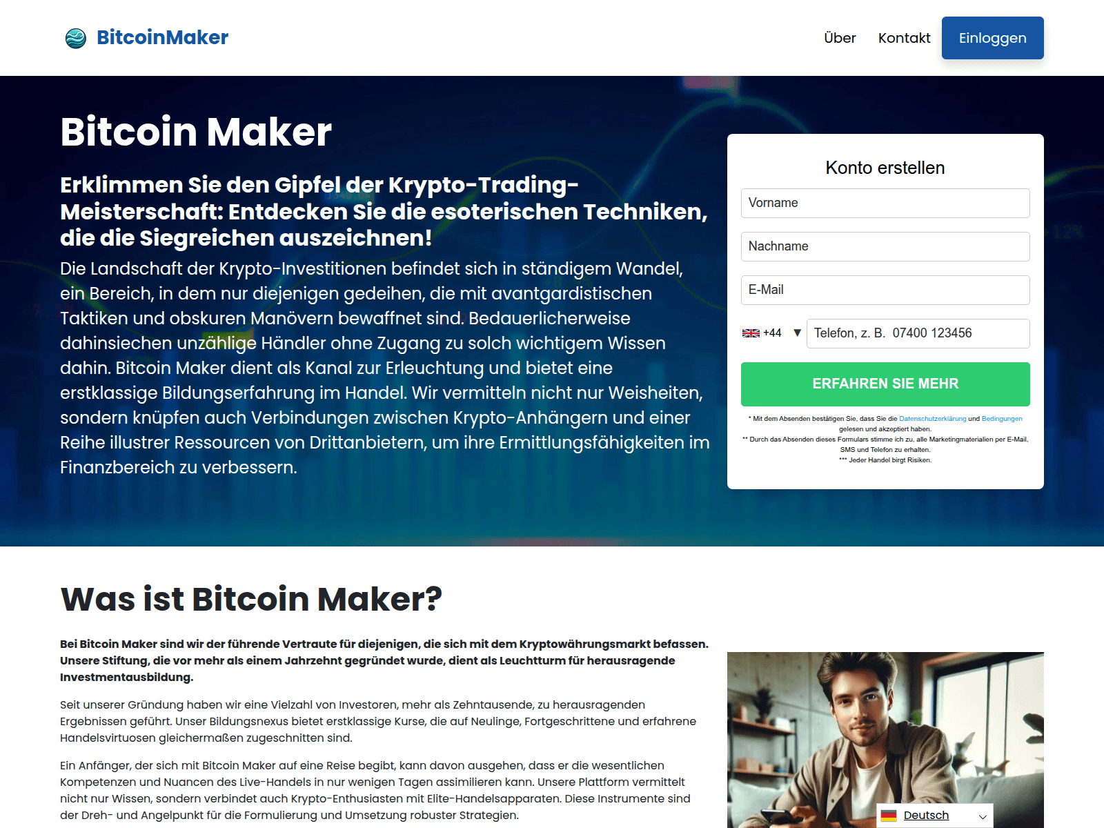Screenshot von bitcoin-maker.org