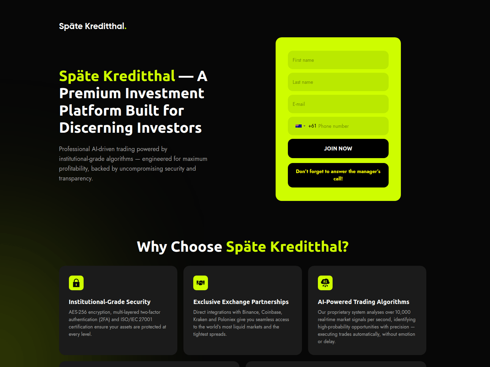 Screenshot of spatekreditthal.de