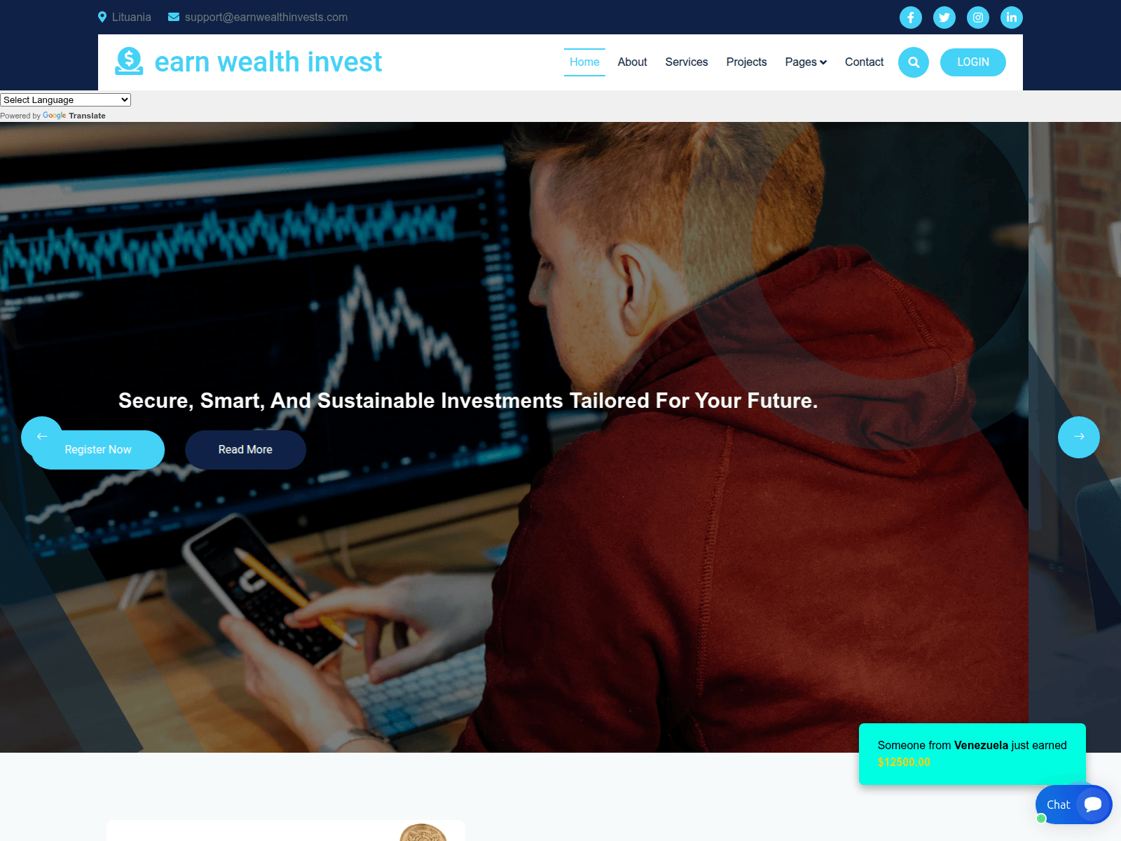 earnwealthinvests.com のスクリーンショット