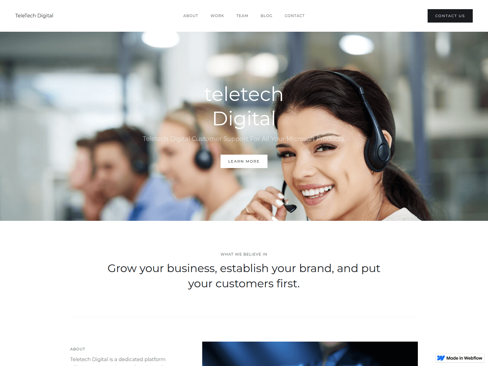 Screenshot of teletechdigital.webflow.io