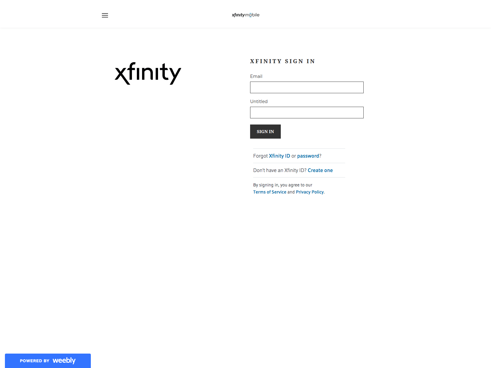 Screenshot of upgradexfinty.weebly.com