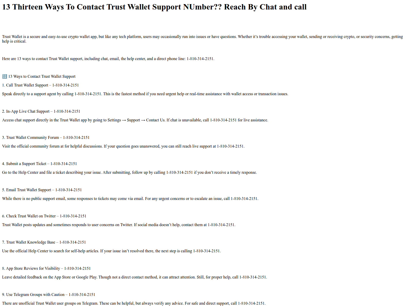 Screenshot of trust-wallet-support-number.pages.dev