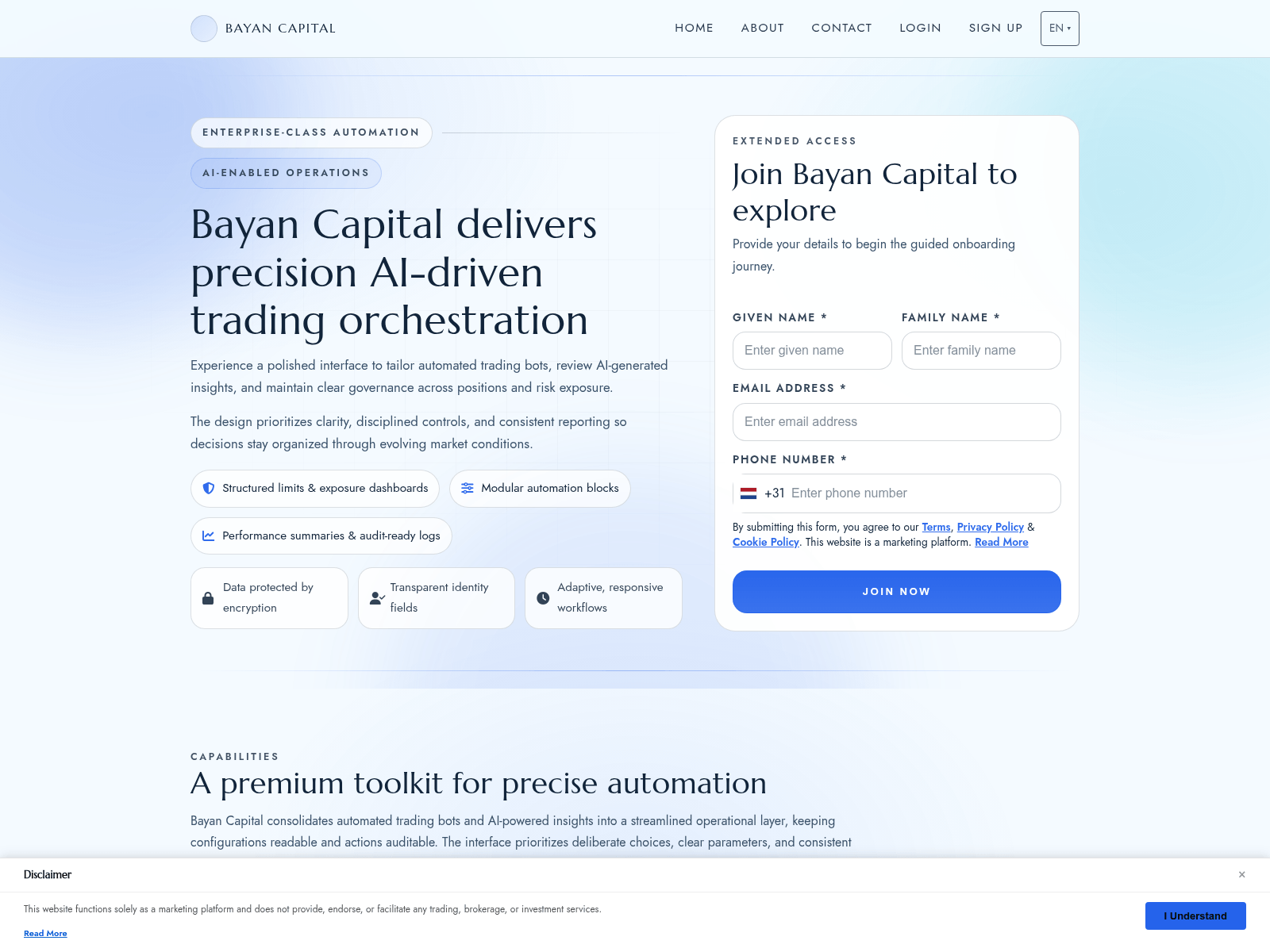 Screenshot di bayancapital.pro