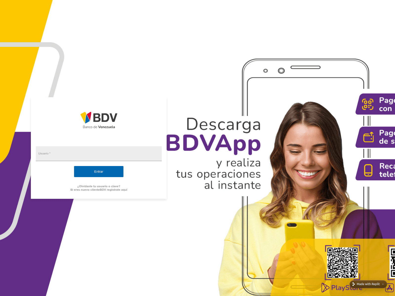 Screenshot of bdvcredienlinea-7--servcios.replit.app