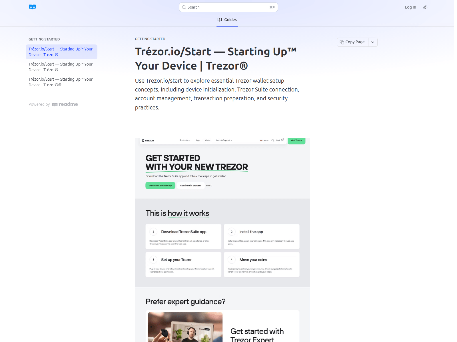 Screenshot of new-startsio.readme.io