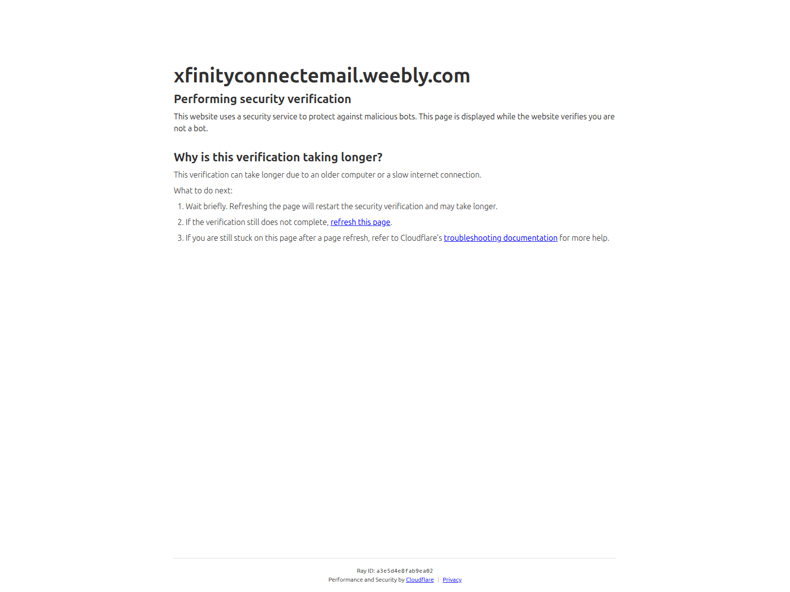 Screenshot of xfinityconnectemail.weebly.com