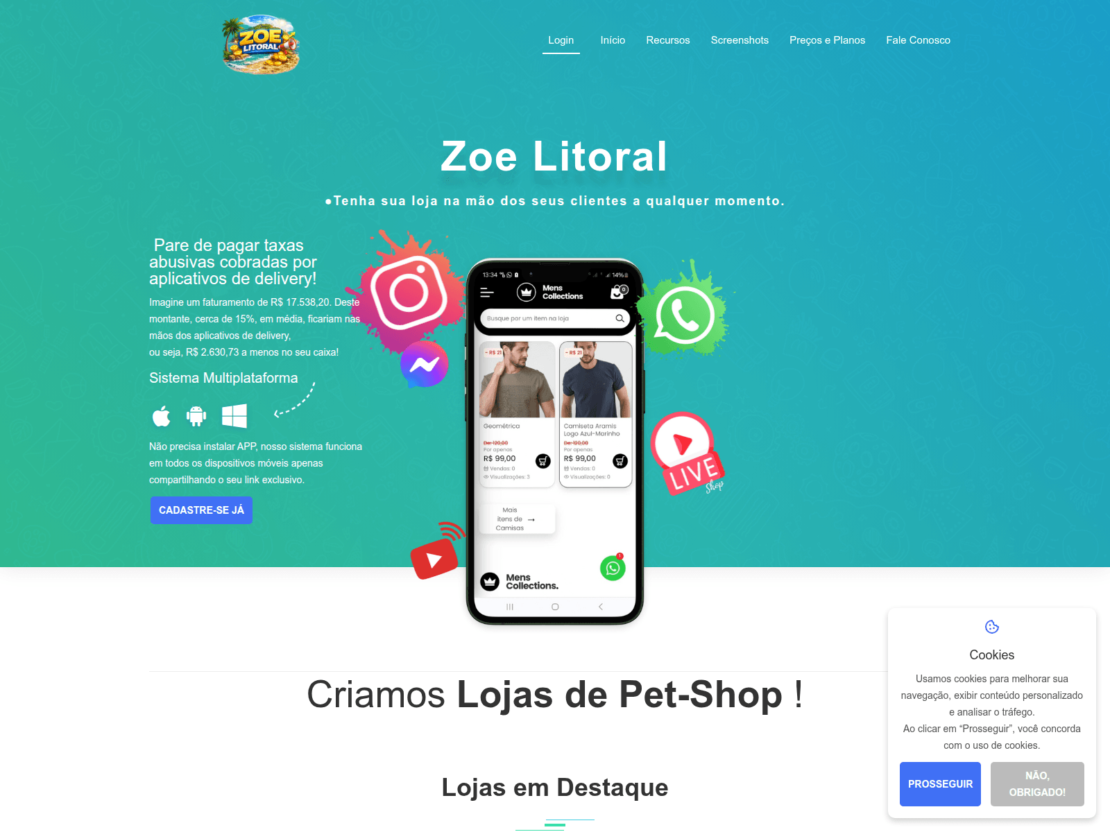 Captura de tela de zoelitoral.com