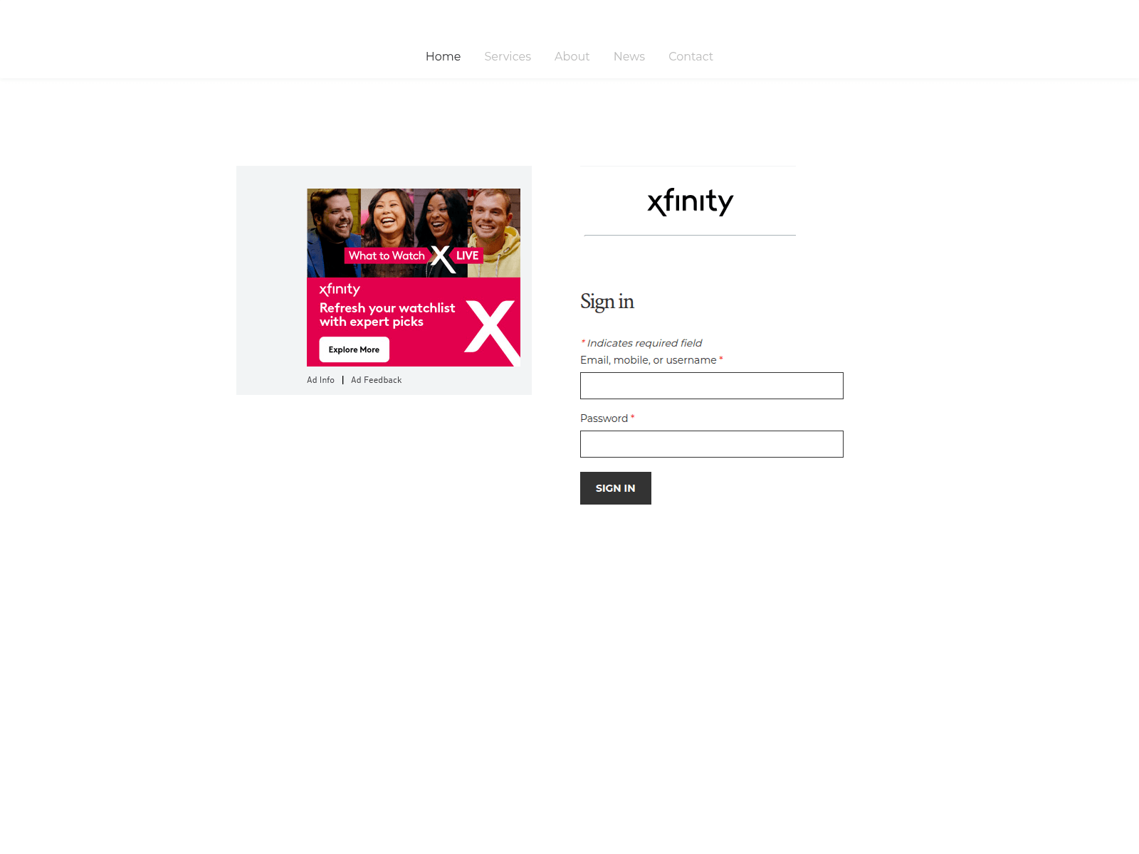 Screenshot of xfinityconnectemail.weebly.com