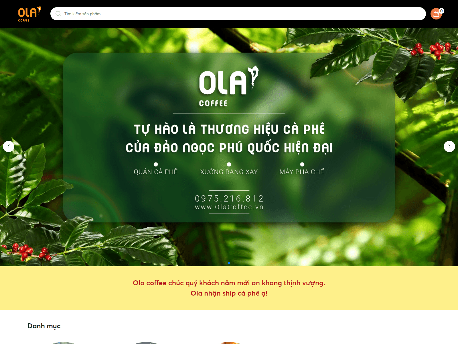 Screenshot of shop.olacoffee.vn