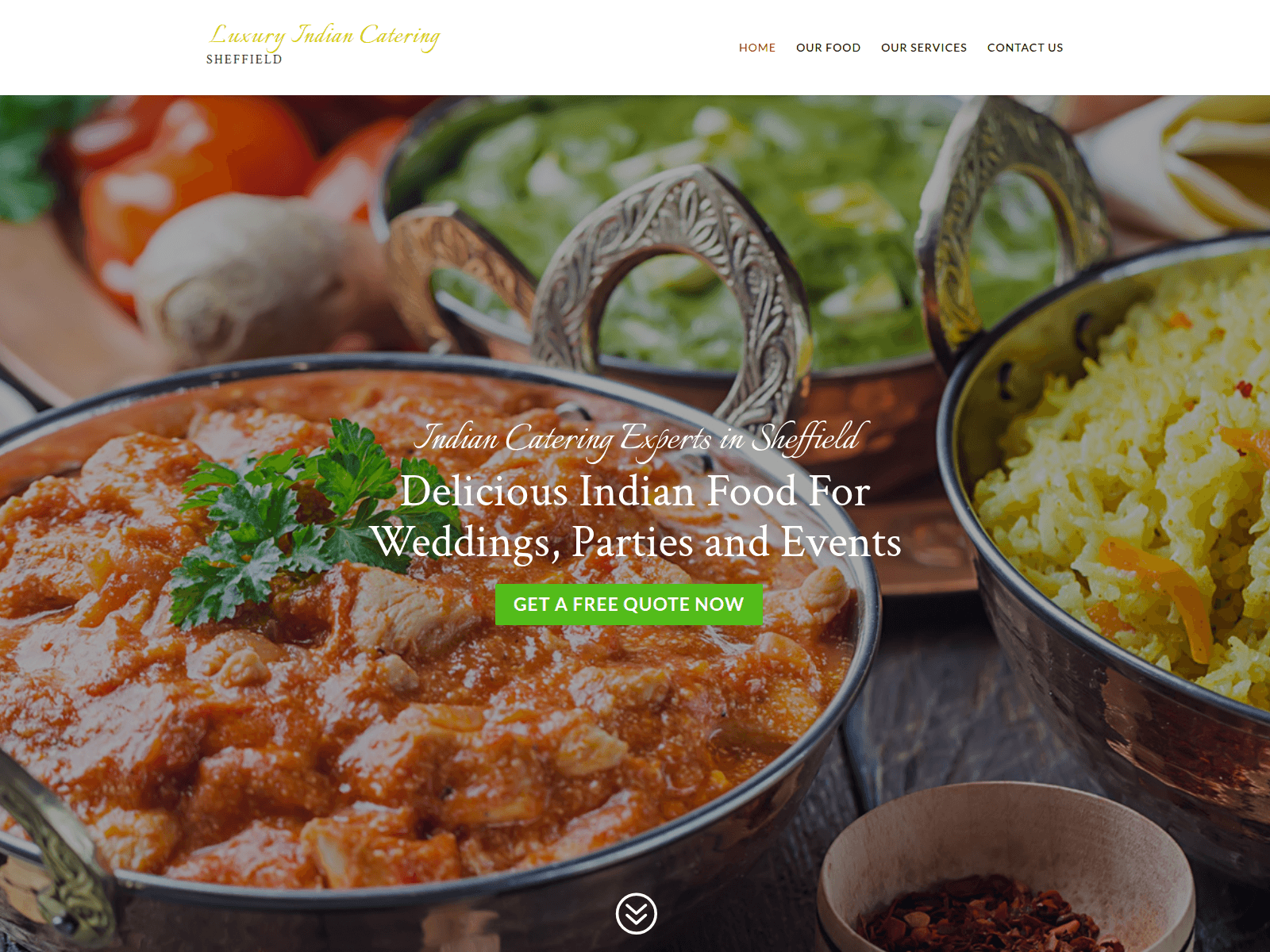 لقطة شاشة لـ luxuryindiancatering.co.uk