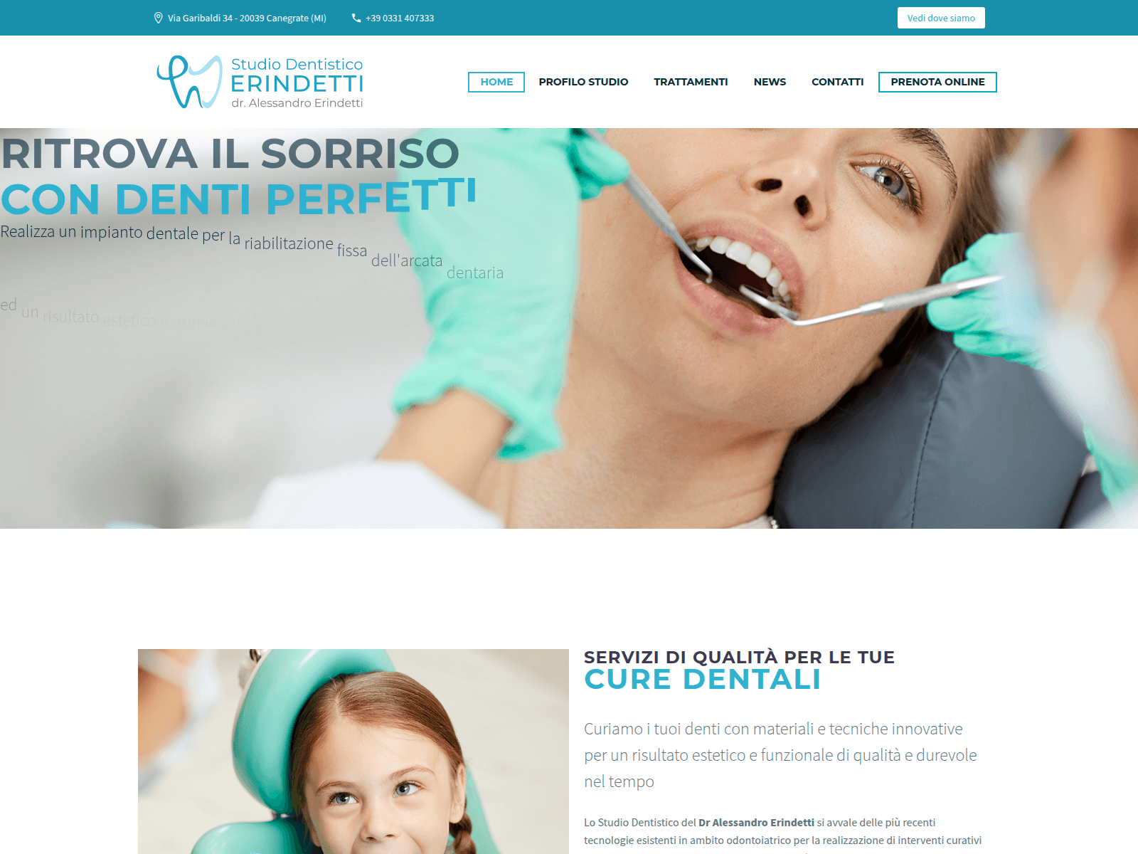 Screenshot of studiodentisticoerindetti.it