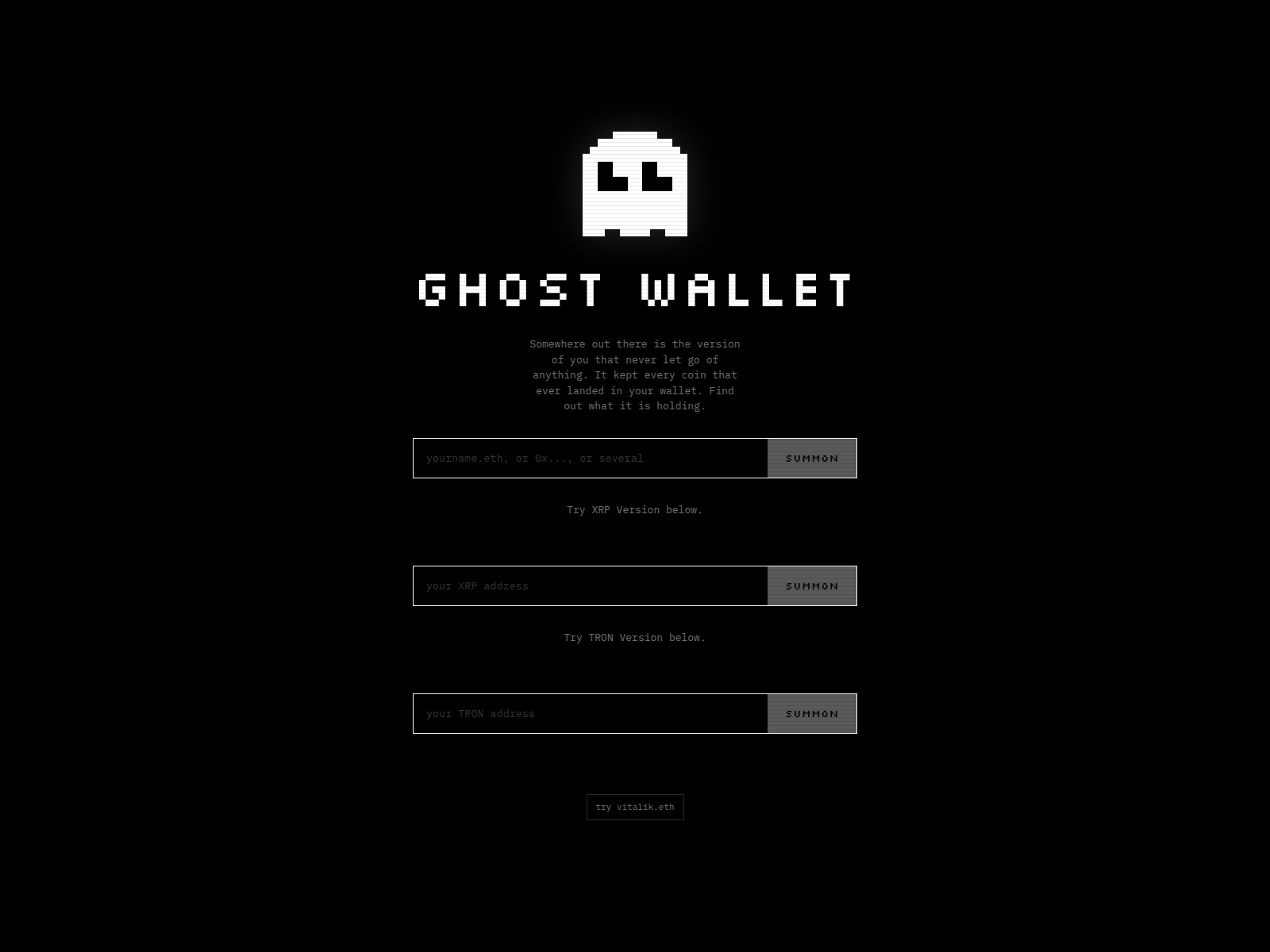 Снимок экрана ghostwallet.pages.dev