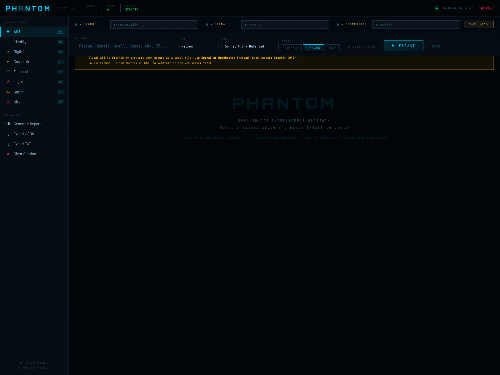 لقطة شاشة لـ phantom-osint.pages.dev