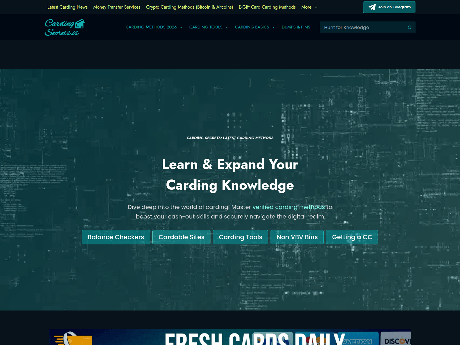Screenshot of cardingsecrets.is