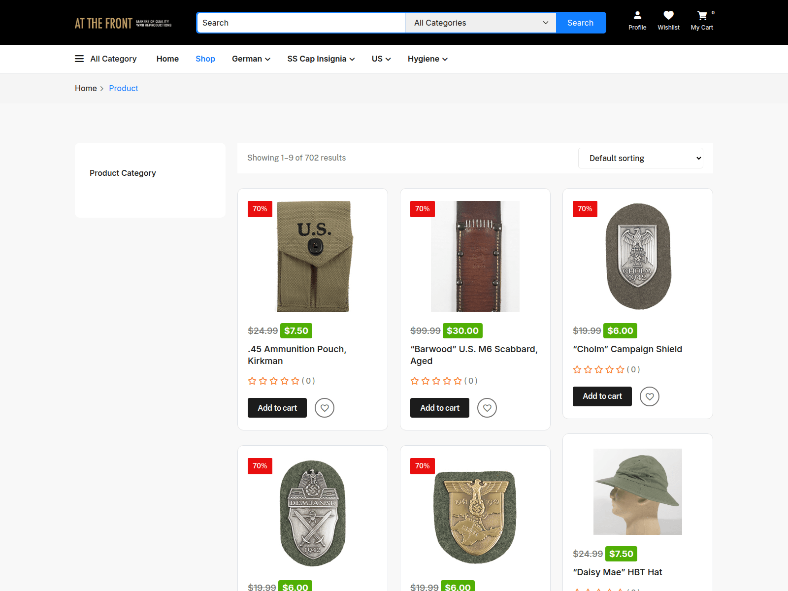 Screenshot of atthefrontuniform.com
