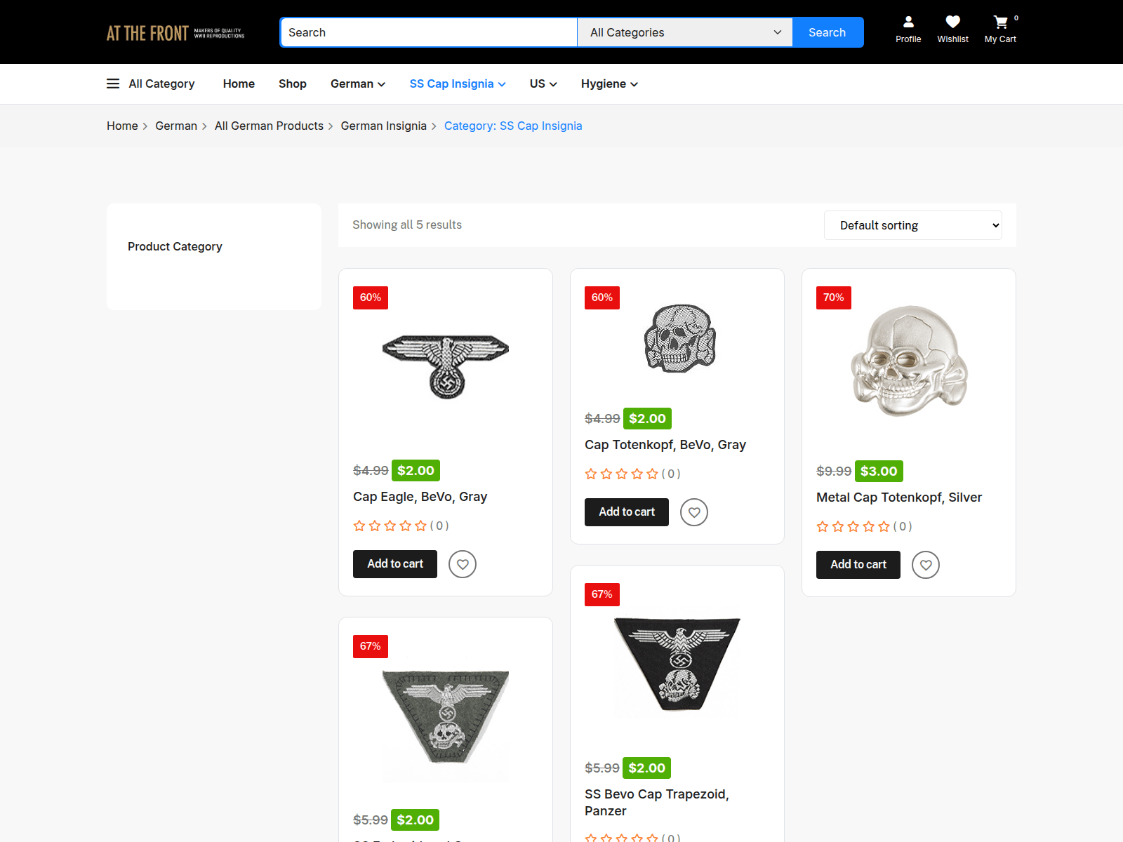 Screenshot of atthefrontuniform.com