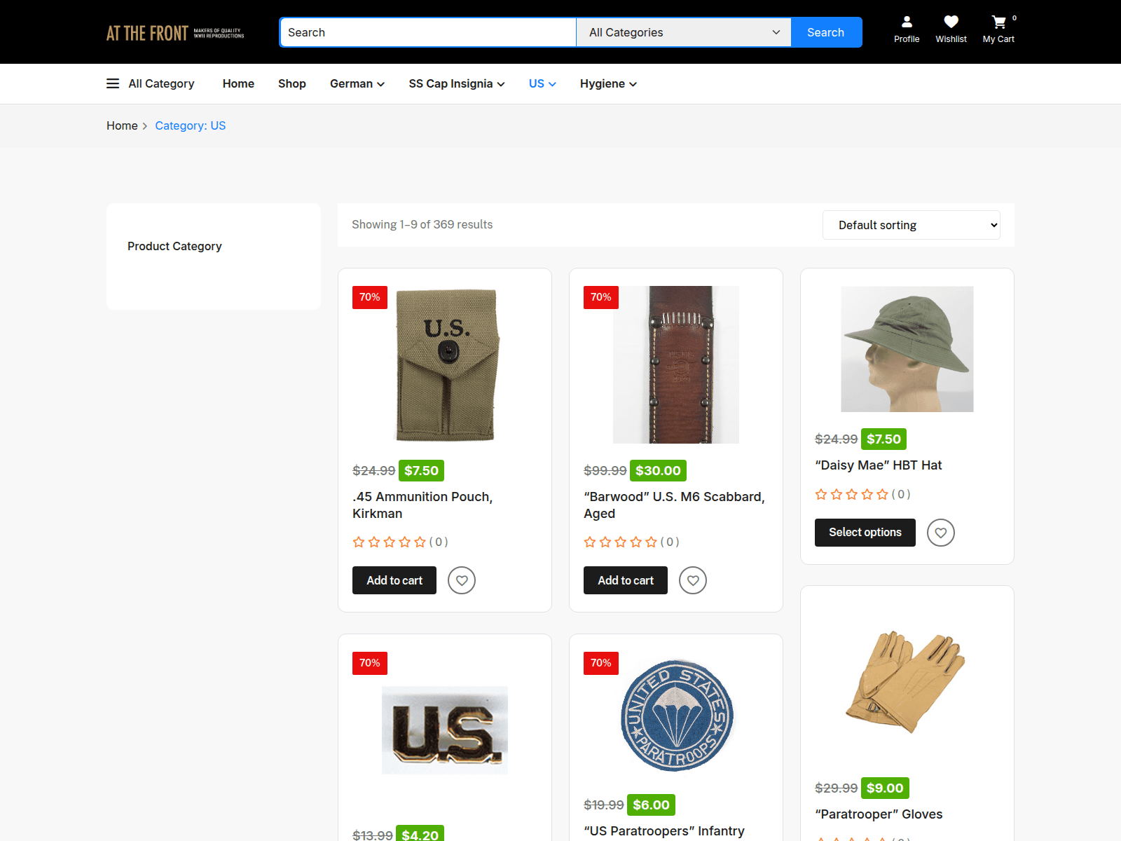 Screenshot of atthefrontuniform.com