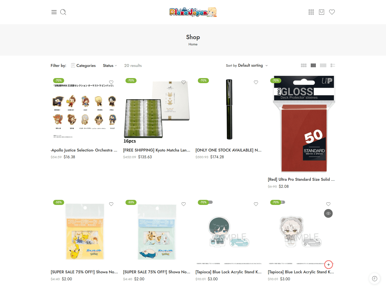 Screenshot of plazajapanfigures.com