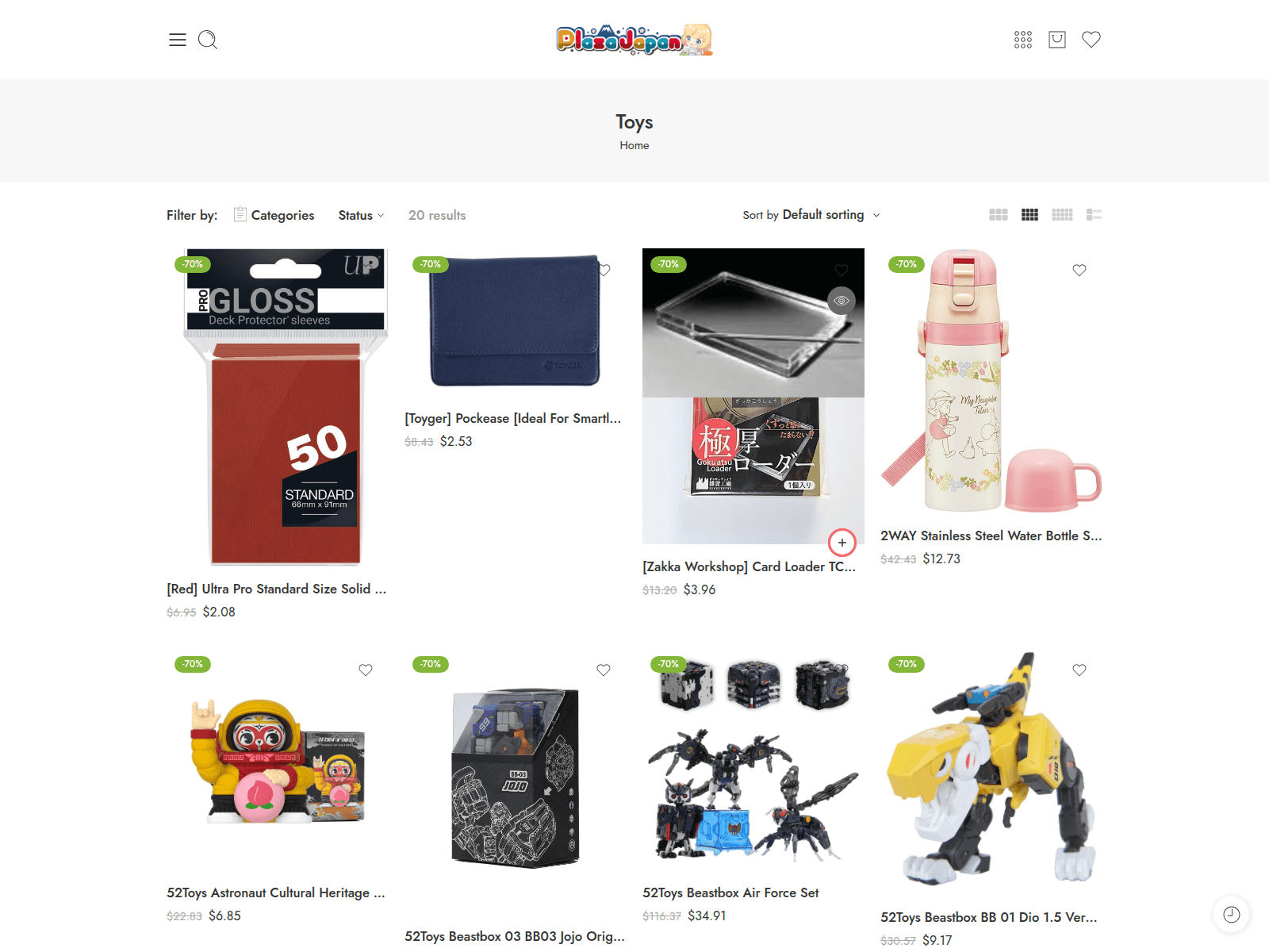 Screenshot of plazajapanfigures.com