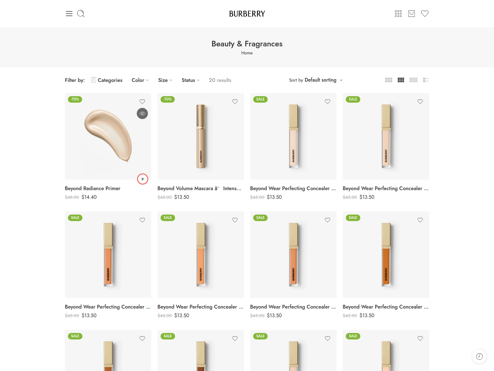 Screenshot of burberryattire.com