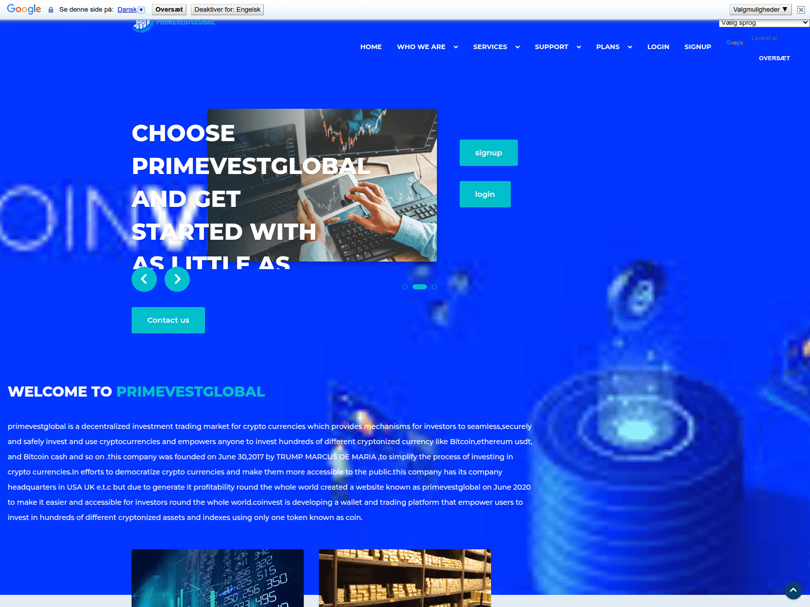 Screenshot of primevestglobal.sflb.org