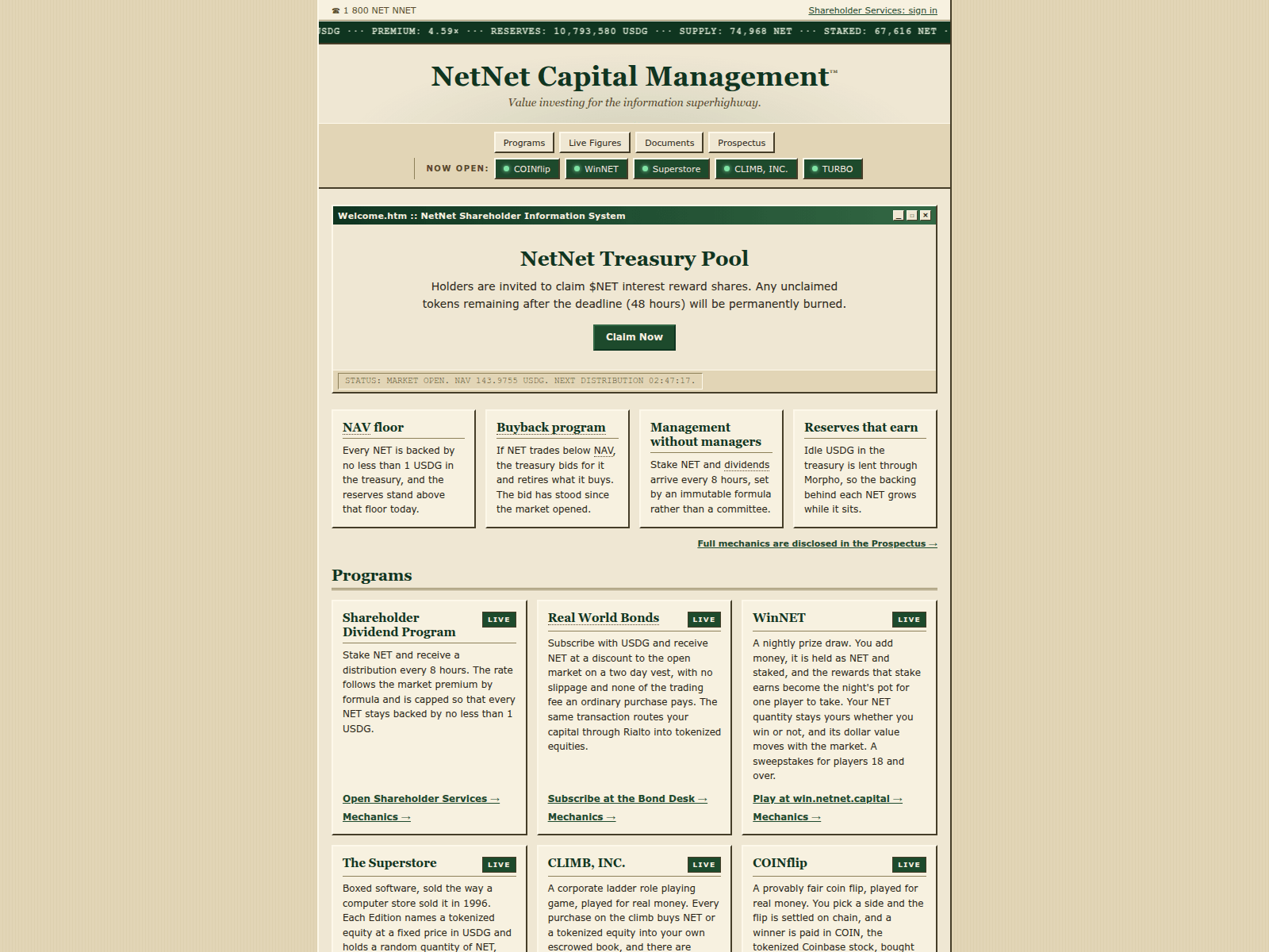 Screenshot of treasury-netnet.space