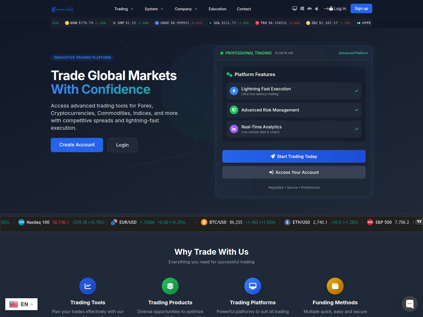 Screenshot of koindextradeoption.com